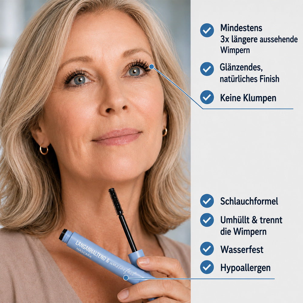 ⏰1 kaufen, 1 GRATIS erhalten⏰ Wasserfeste Faser-Mascara – Längere, vollere Wimpern. Ohne Verklumpen. Ohne Verschmieren.