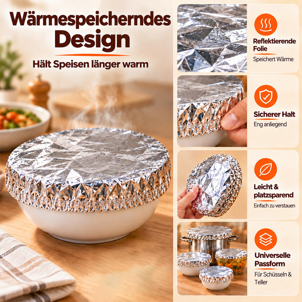 🔥 MUST-HAVE 2026 🥳 Wiederverwendbare Lebensmittelabdeckungen 🍽️ – Hält Lebensmittel frisch und warm und hilft, Fliegen und Staub fernzuhalten. Passt auf verschiedene Behälter – Jetzt sparen und Vorrat sichern!