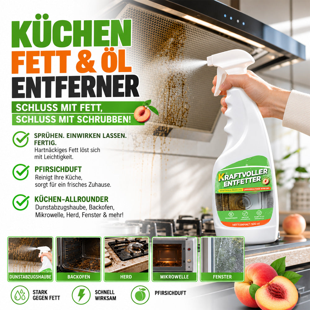 🆙🧽 clakryna® Küchen-Tiefenreiniger – Entfernt hartnäckiges Fett & Eingebranntes ohne stundenlanges Schrubben