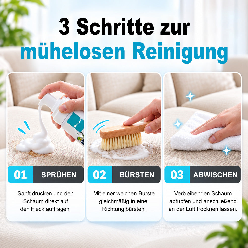 ⚡ 2026er BESTSELLER 🥳 Kraftvoller Schaumreiniger für Textilien – Entfernt Flecken in 30 Sekunden, beseitigt 99 % der Bakterien und ist einfach anzuwenden. Tiefenreinigung ohne mühsames Schrubben – Jetzt sparen!
