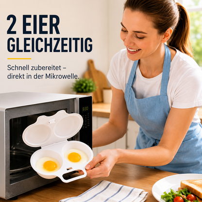 🆙🆙🆙🥚Mikrowellen-Eierpochierer – mit zwei Mulden, Antihaft-Oberfläche & leicht zu reinigen. Weniger Fett als beim Braten – jetzt Vorrat sichern & sparen! 🏠